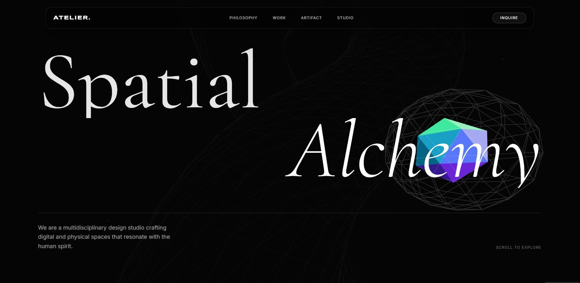 ATELIER — сайт-портфолио дизайн-студии класса люкс