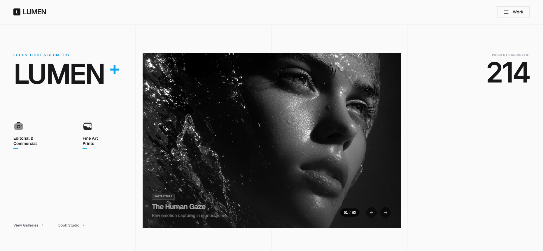 LUMEN — главная страница сайта фотостудии